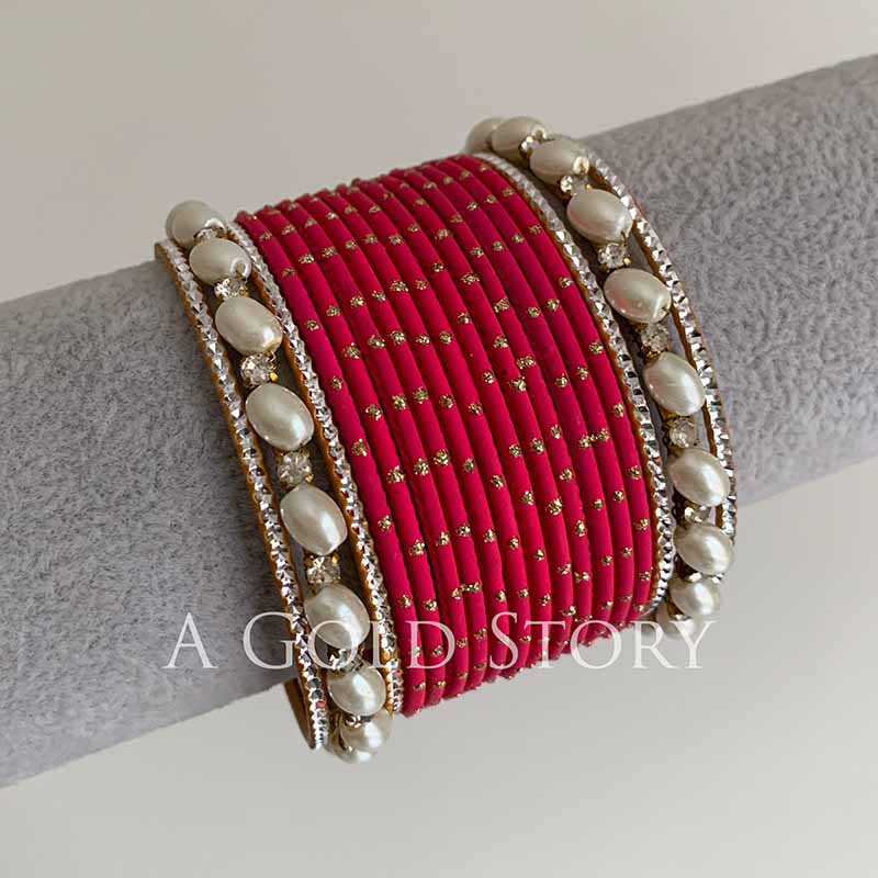ANABIA BANGLES SET HOT PINK