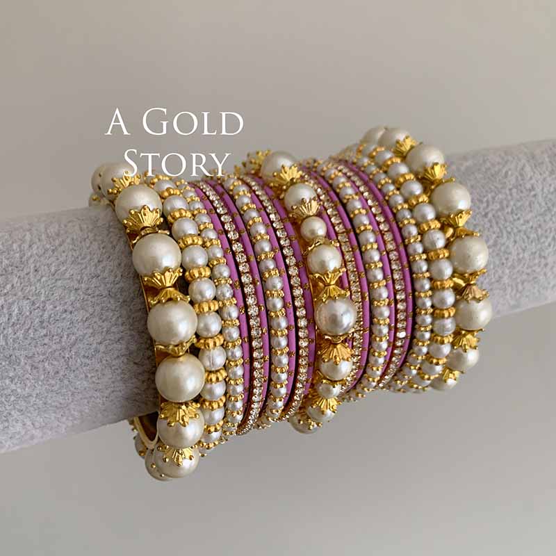 MUNTAHA BANGLES SET LILAC