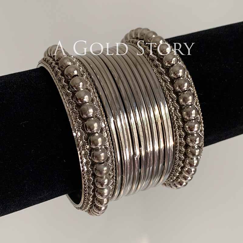 JANAN BANGLES SET SILVER