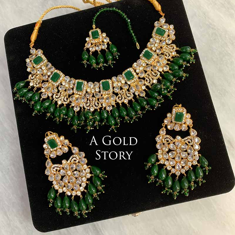MAARIB NECKLACE SET EMERALD GREEN