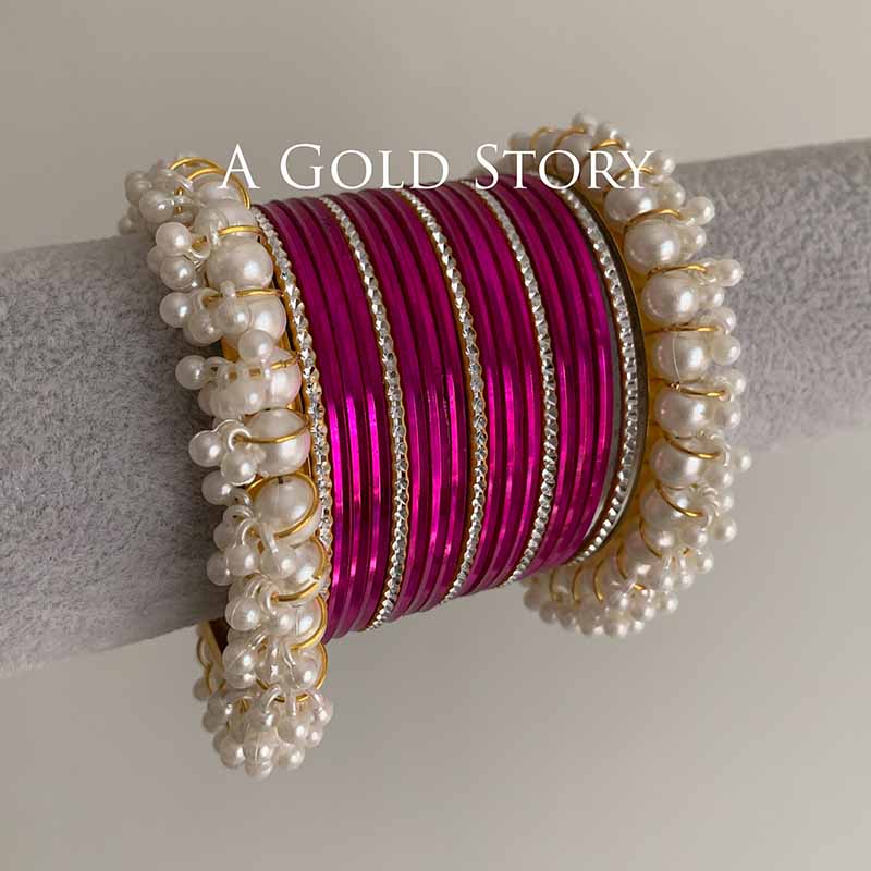 INAYA BANGLES SET HOT PINK
