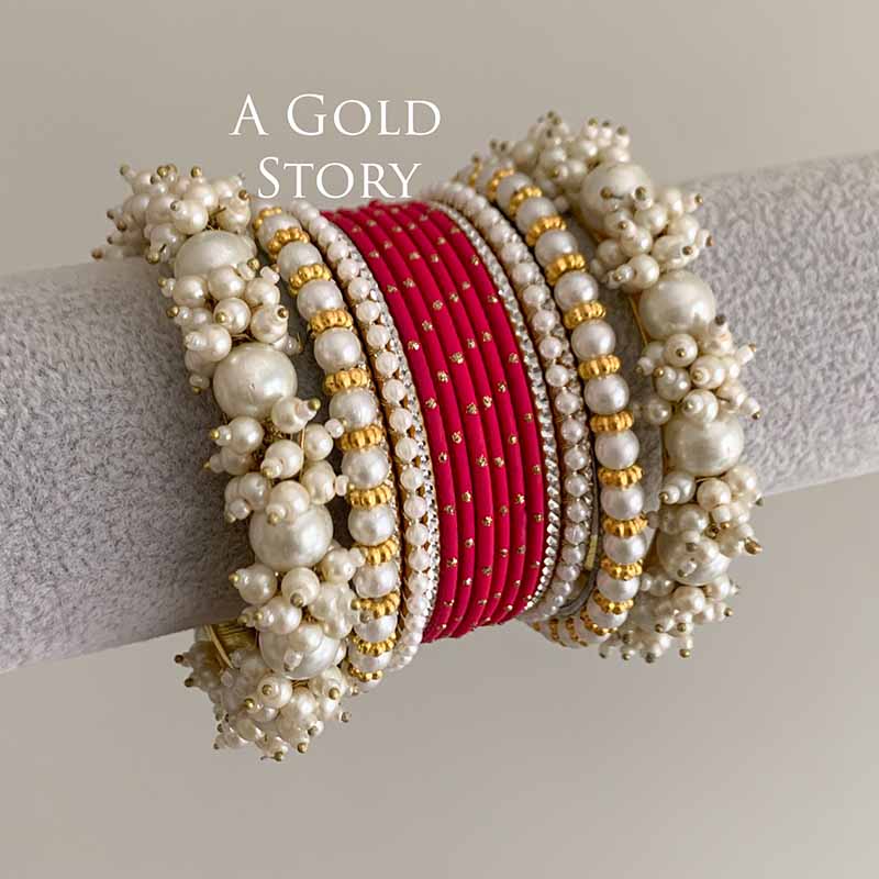 MUSKAN BANGLES SET HOT PINK