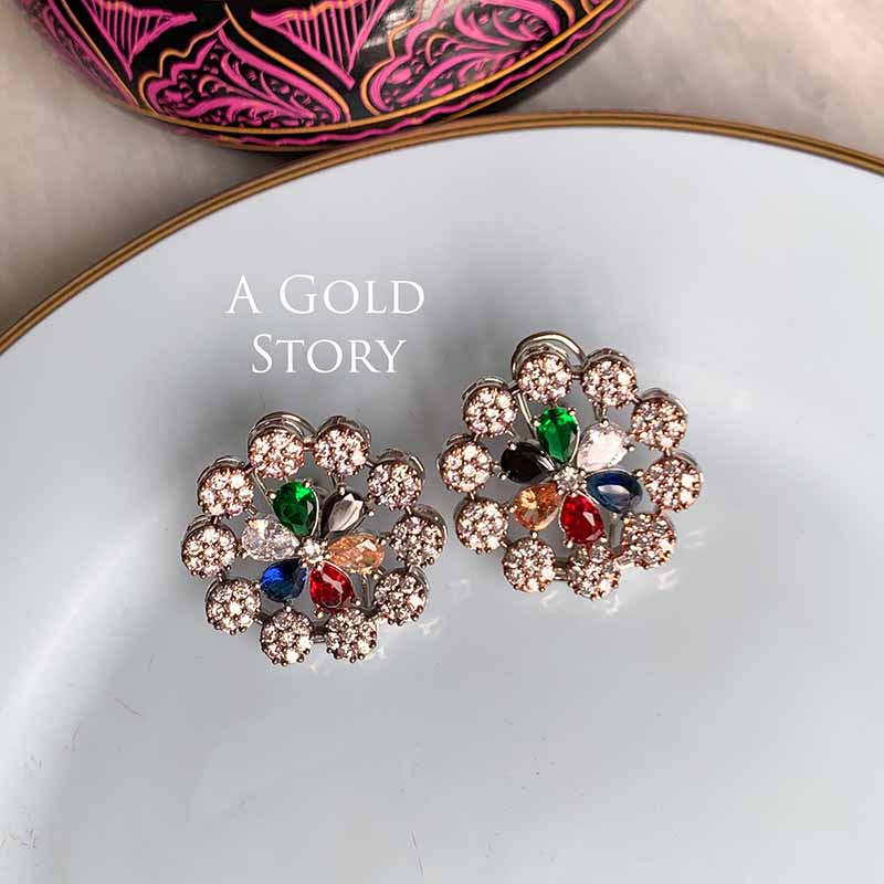 ZUZANNA EARRINGS MULTICOLOR SILVER
