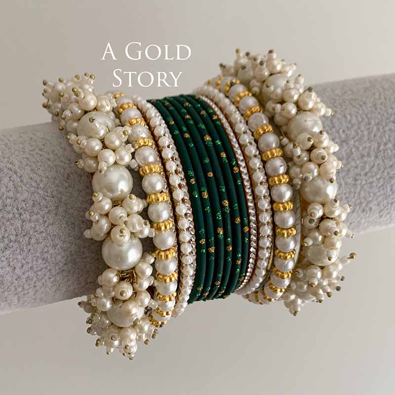MUSKAN BANGLES SET GREEN DAZZLE