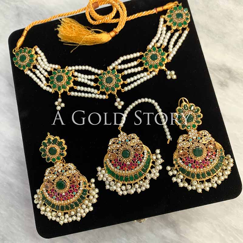 SHANZAY NECKLACE SET GREEN