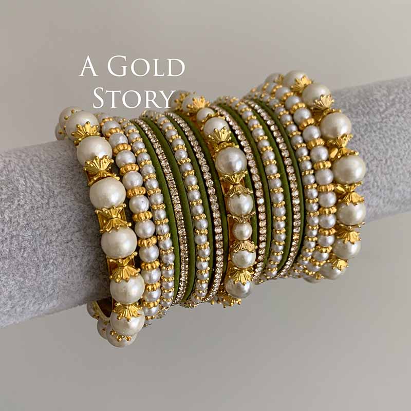 NEHA BANGLES SET OLIVE GREEN