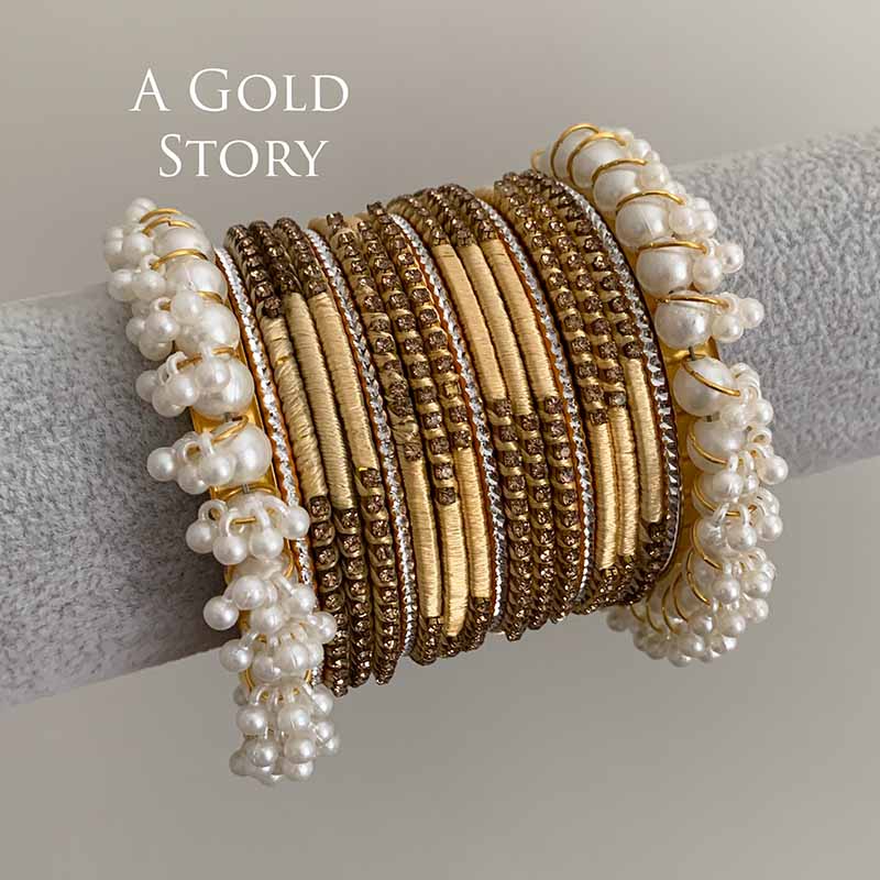 HABIBA BANGLES SET BEIGE