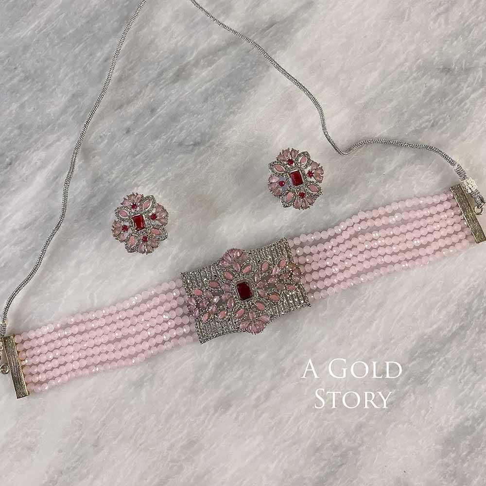 KAINAT CHOKER SET PINK
