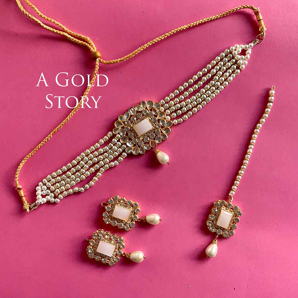 HABOOS CHOKER SET PEARL