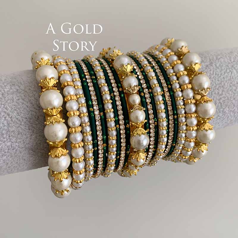 MUNTAHA BANGLES SET DAZZLE GREEN