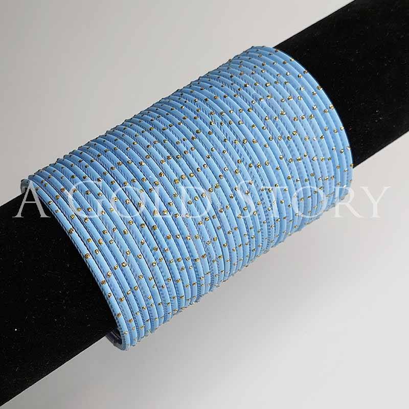 INDIAN METAL BANGLES POWDER BLUE - A GOLD STORY