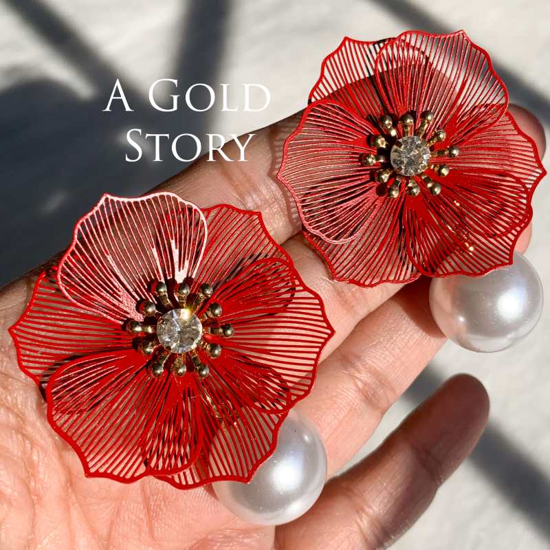 CLEMENTINE EARRINGS RED/ MAROON