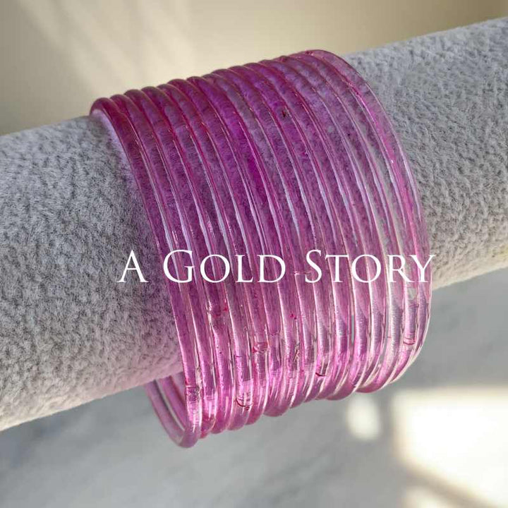 JELLY GLASS BANGLES BABY PINK