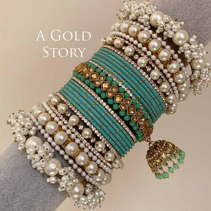 AFAANAA BRIDAL BANGLES SET SEA GREEN