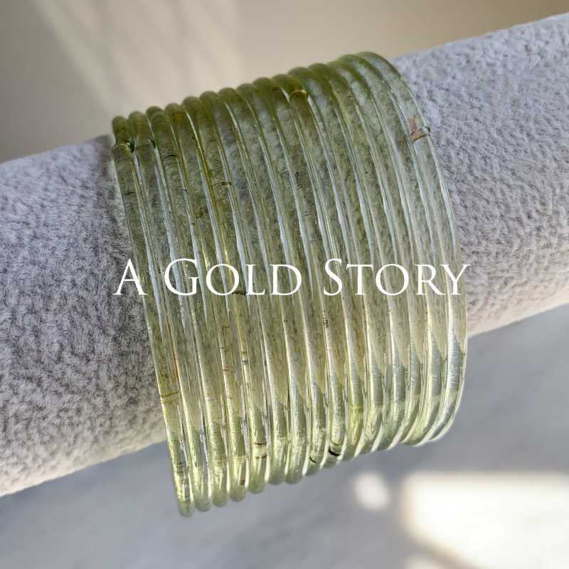 JELLY GLASS BANGLES LIME GREEN