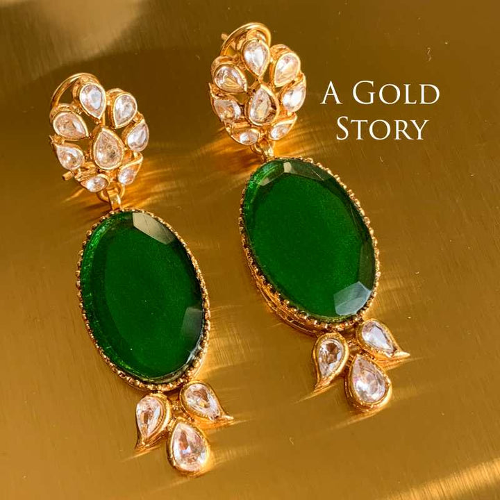 ABRISHAM EARRINGS EMERALD GREEN