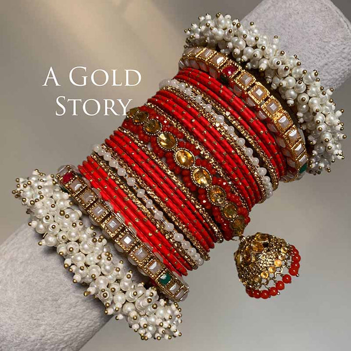 ANABIA BRIDAL BANGLES SET RED