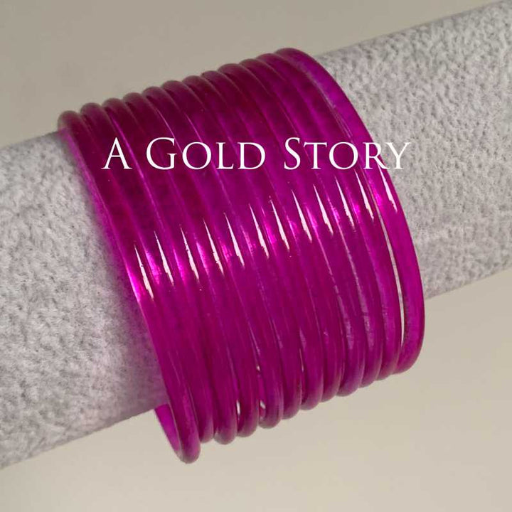 HIBA JELLY GLASS BANGLES SHOCKING PINK