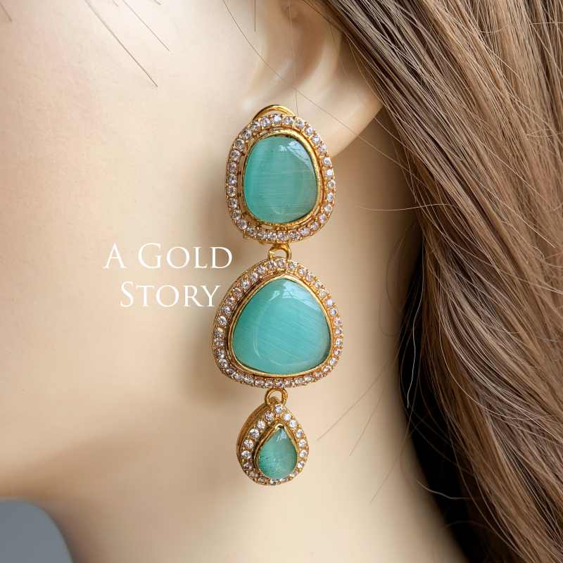 ANABIA EARRINGS SEA GREEN