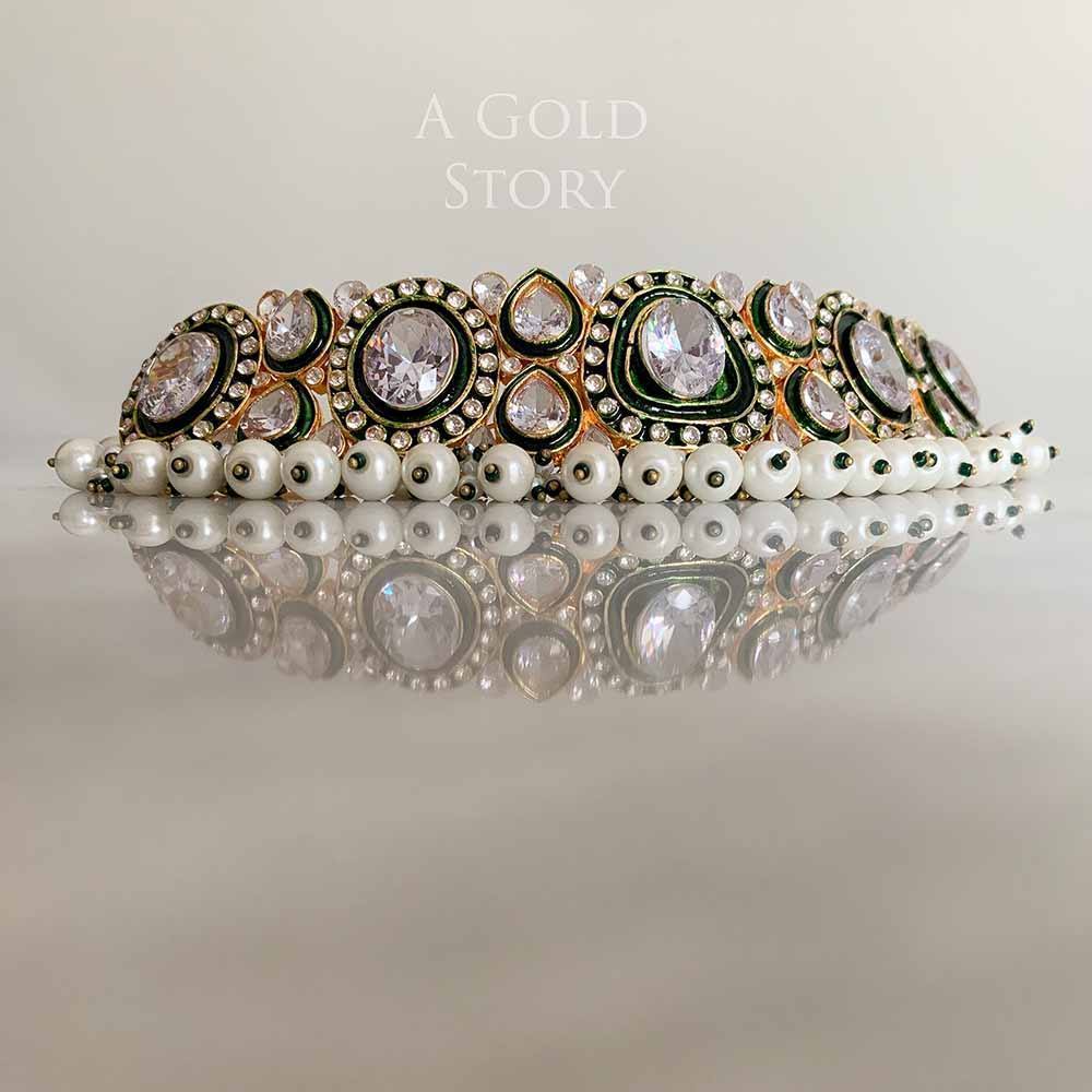 ANGNA BRIDAL SET EMERALD GREEN