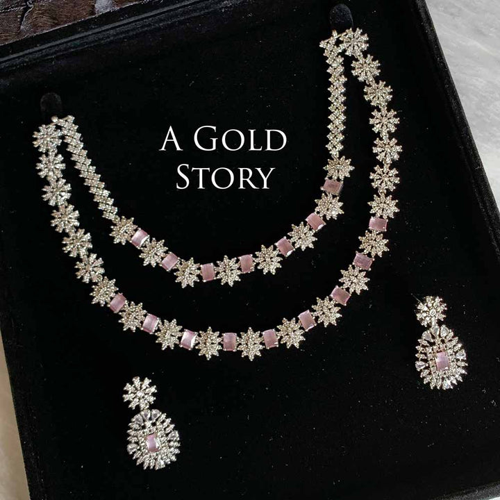 MELEK BRIDAL NECKLACE SET PINK