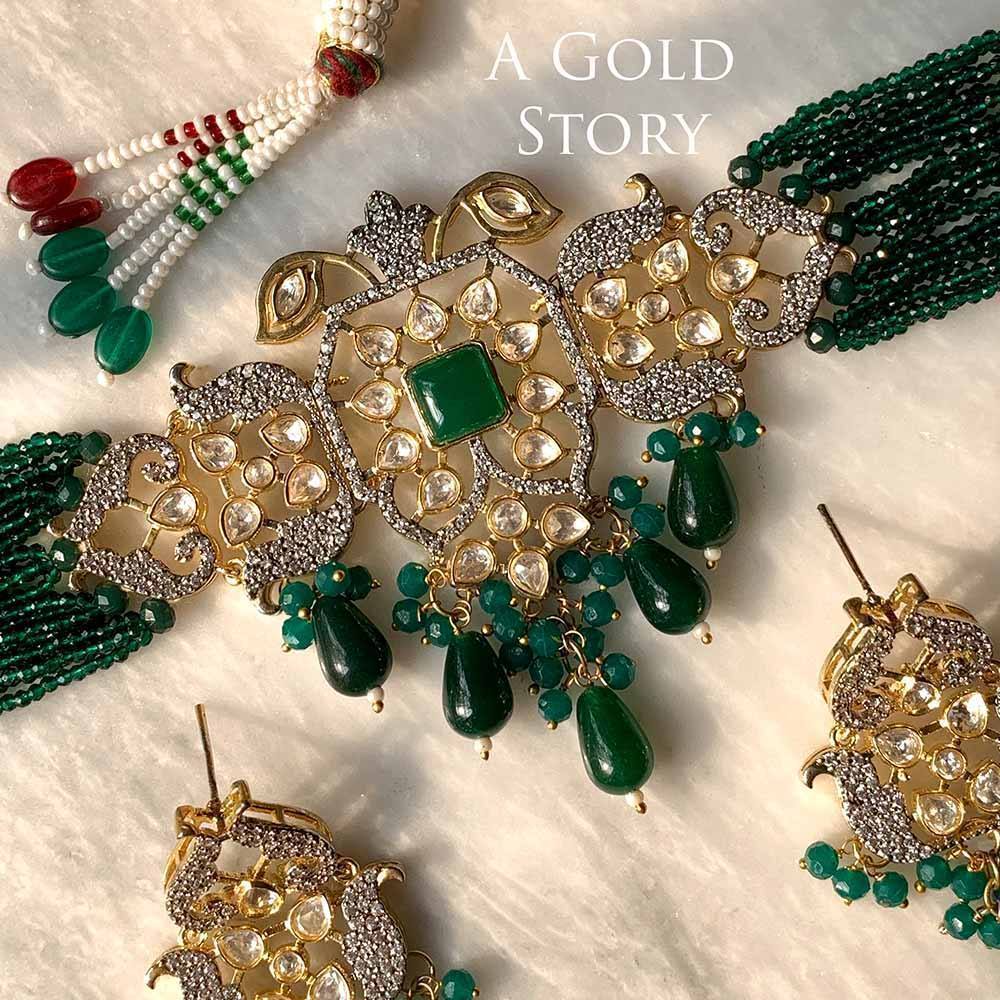 SAWATI CHOKER SET GREEN