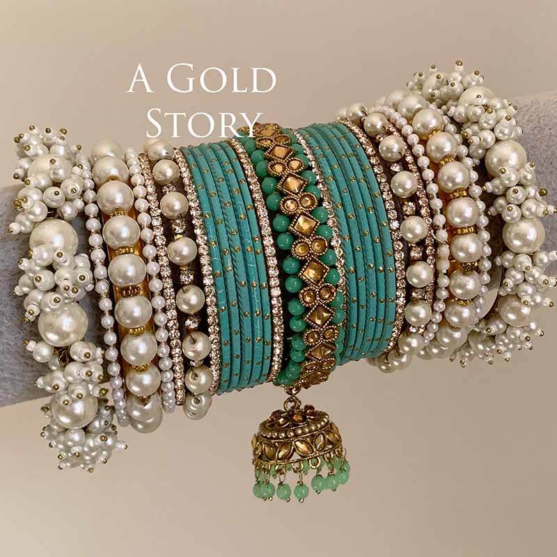 AFAANAA BRIDAL BANGLES SET SEA GREEN