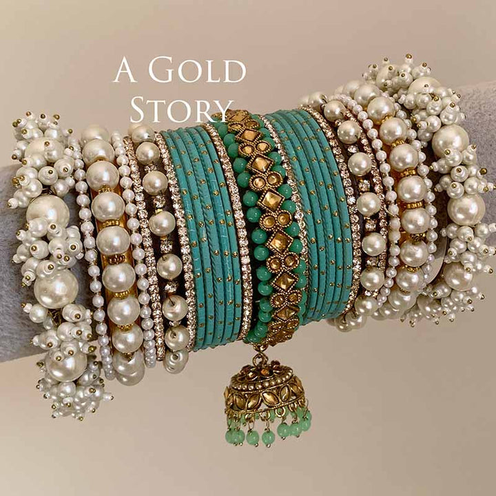 AFAANAA BRIDAL BANGLES SET SEA GREEN