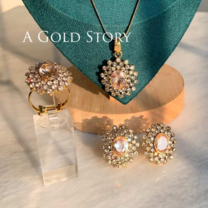 AARIFA PENDANT SET CHAMPAGNE