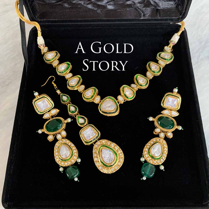 AZMIA KUNDAN POLKI NECKLACE SET