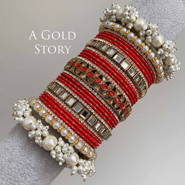 HADIYA BRIDAL BANGLES SET RED
