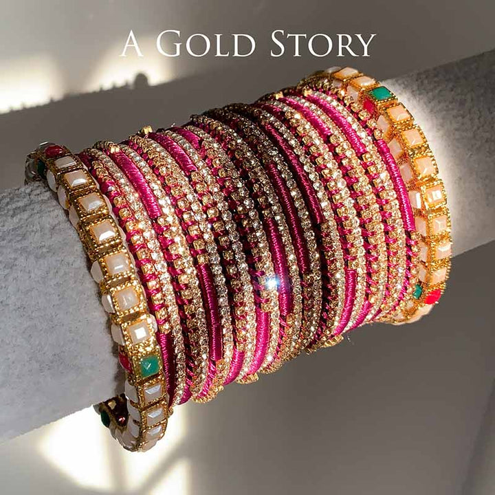 LARAH BANGLES SET FUSIA