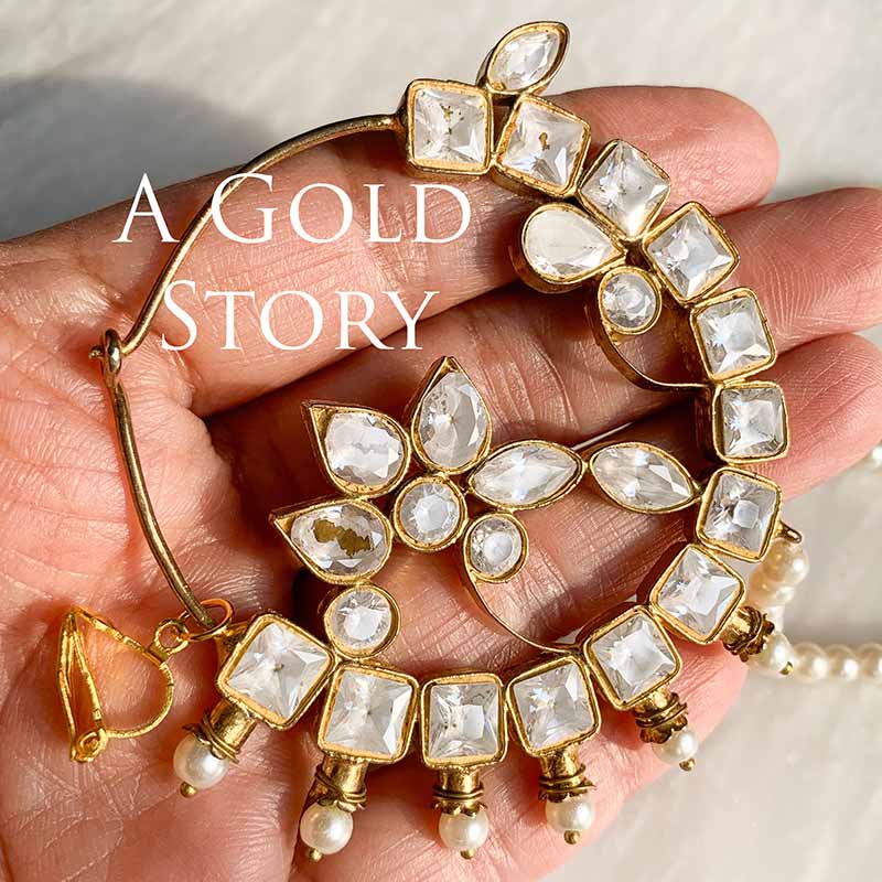 ELEXIS KUNDAN NOSERING PEARL