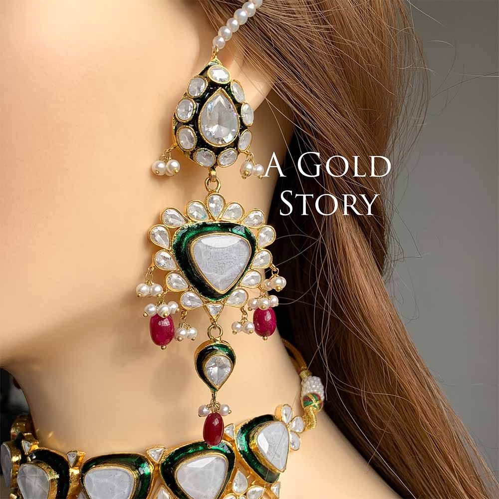 ABISHA KUNDAN POLKI BRIDAL SET