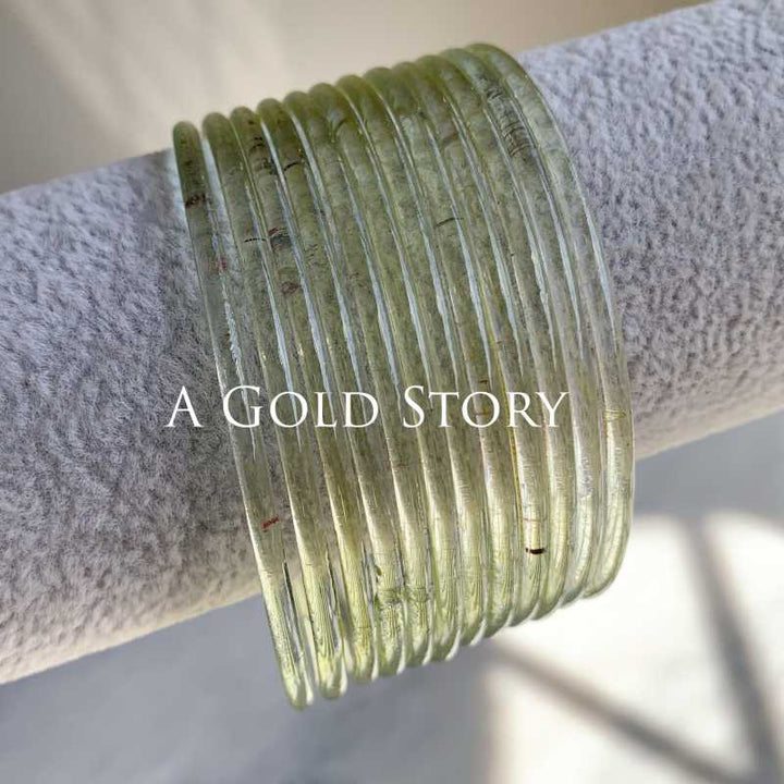 JELLY GLASS BANGLES LIME GREEN