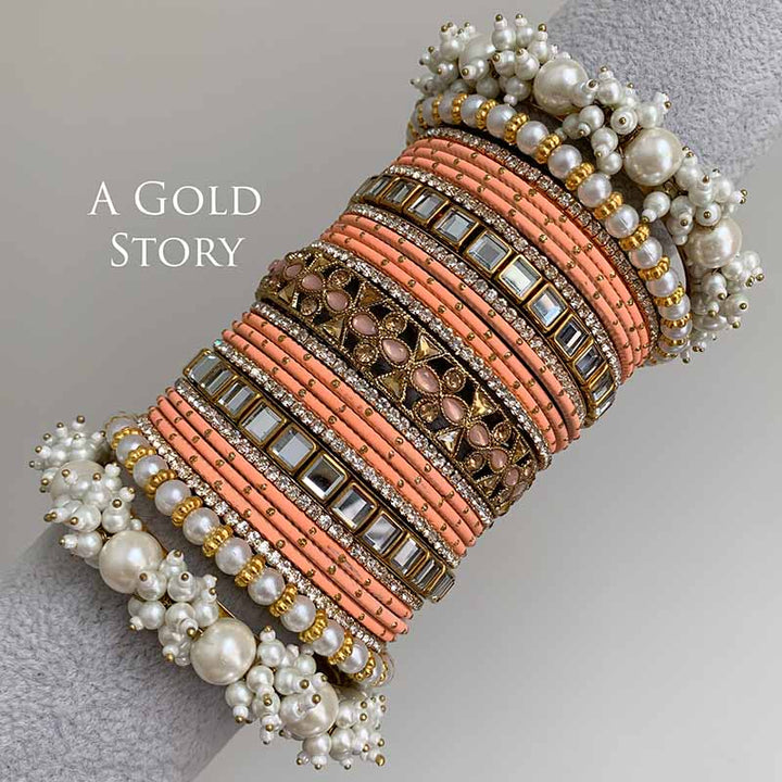 HADIYA BRIDAL BANGLES SET PEACH