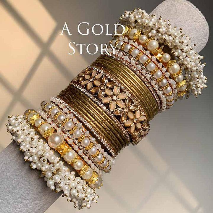 NAWAL BRIDAL BANGLES SET CHAMPAGNE