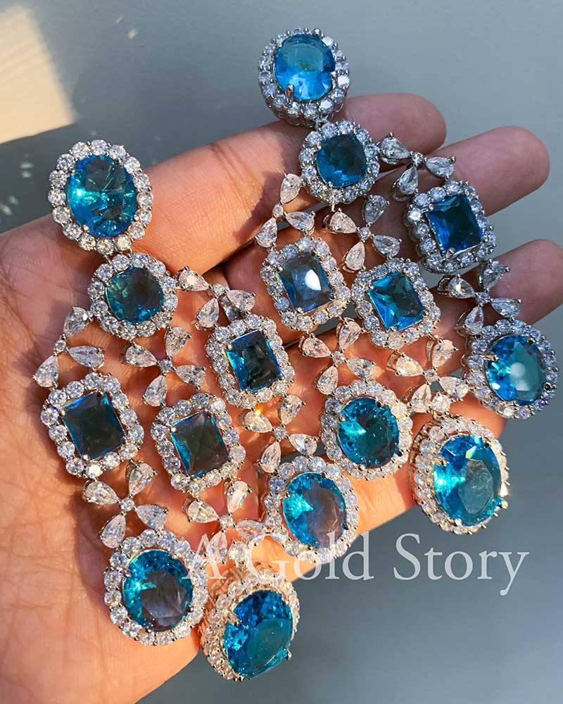 JOSEPHINE EARRINGS BLUE - A GOLD STORY