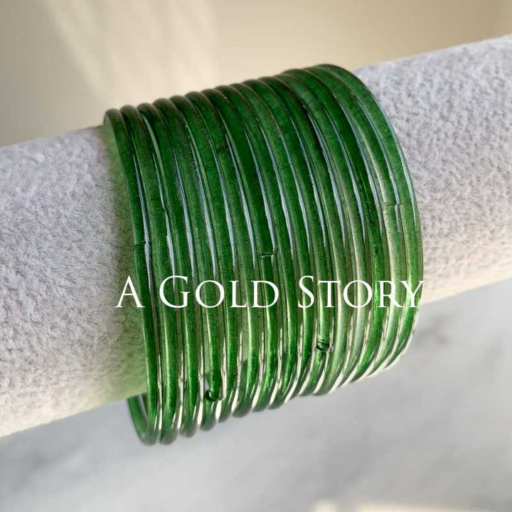 JELLY GLASS BANGLES EMERALD GREEN