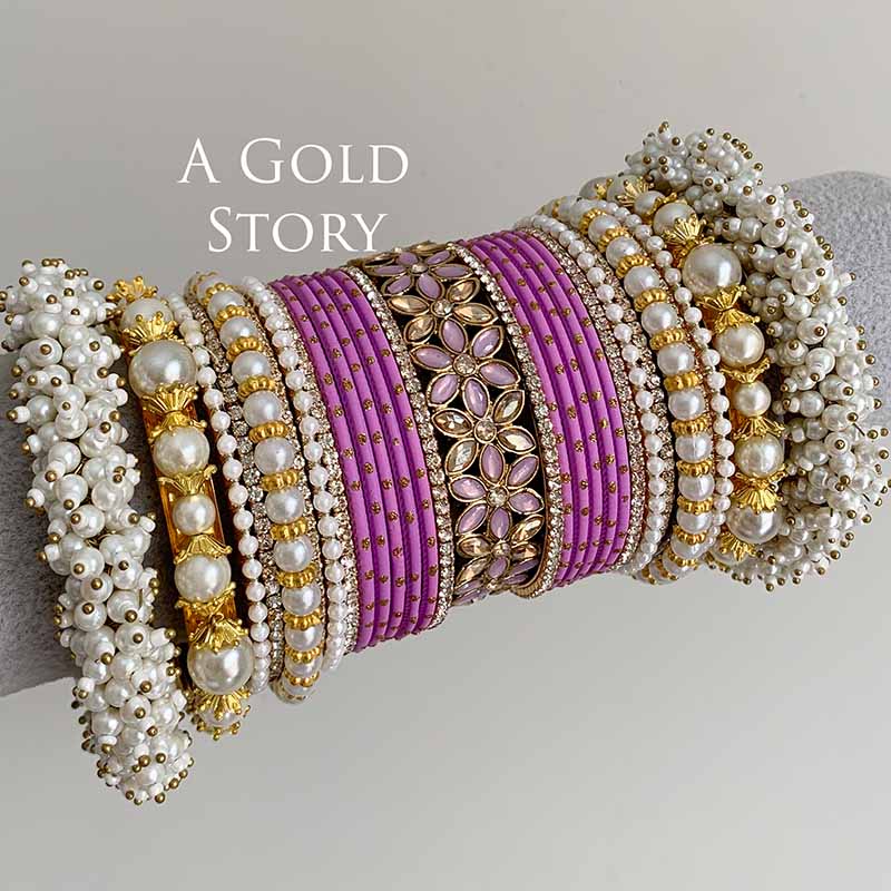 NAWAL BRIDAL BANGLES SET LILAC