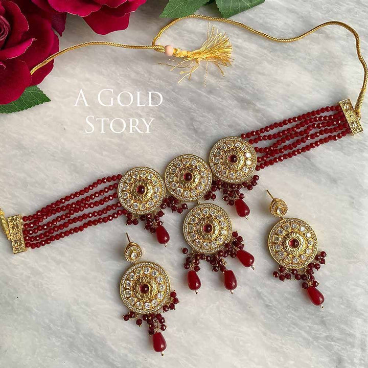 SHREYA CHOKER SET RED