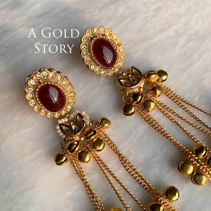 ZAINAB EARRINGS MAROON