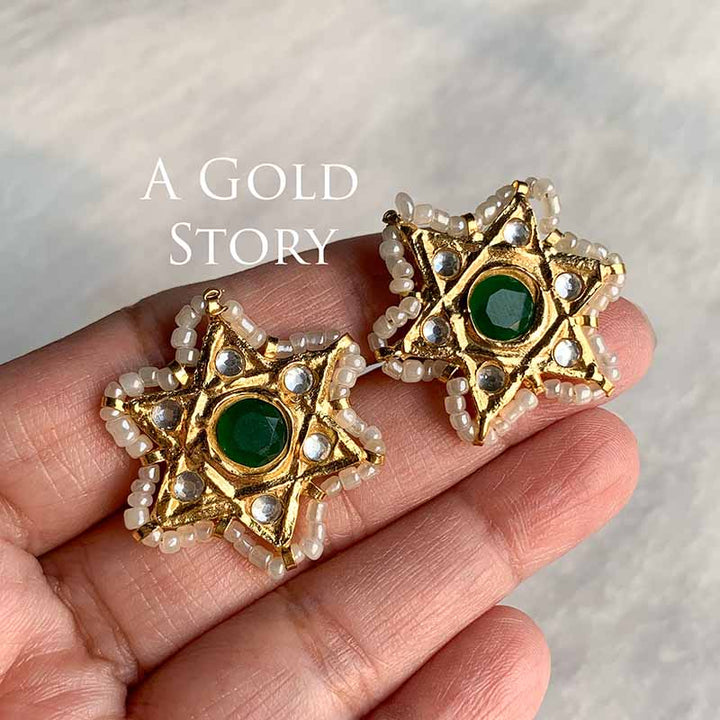 STAR KUNDAN STUDS GREEN