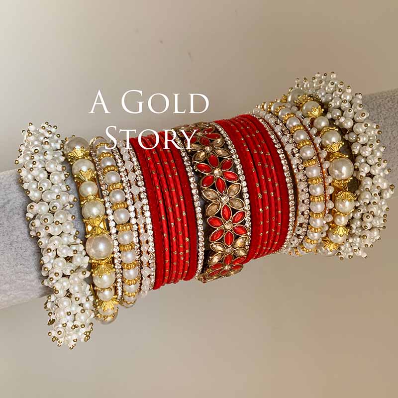 NAWAL BRIDAL BANGLES SET RED