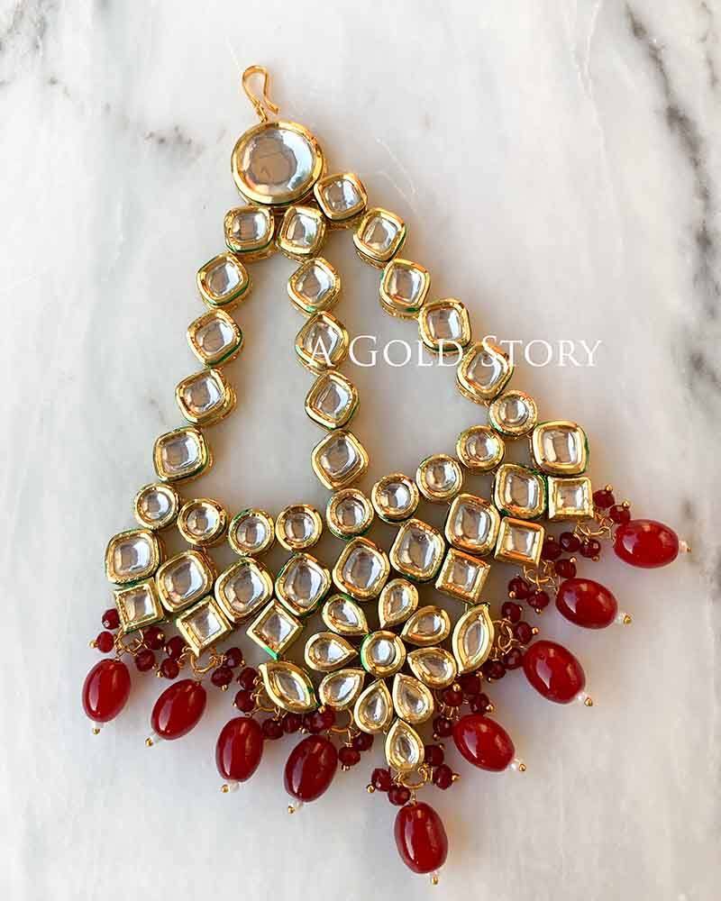 KUNDAN JHOOMAR RED - A GOLD STORY