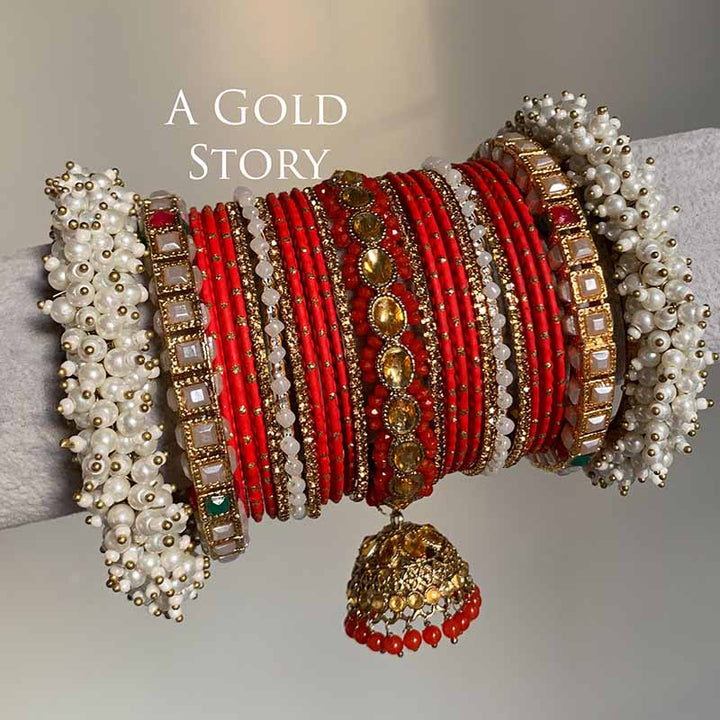 ANABIA BRIDAL BANGLES SET RED