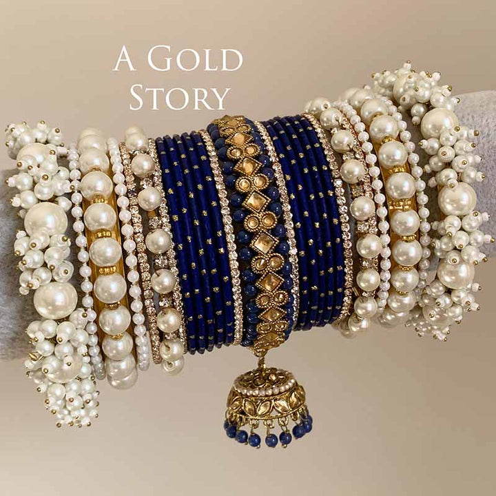 AFAANAA BRIDAL BANGLES SET BLUE