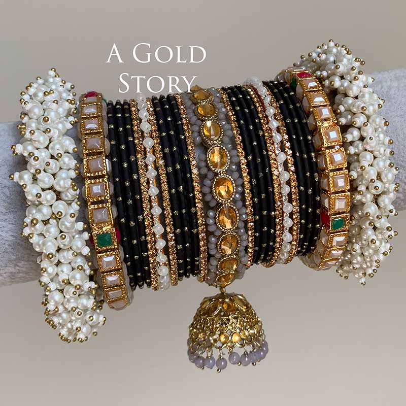 ANABIA BRIDAL BANGLES SET GRAY