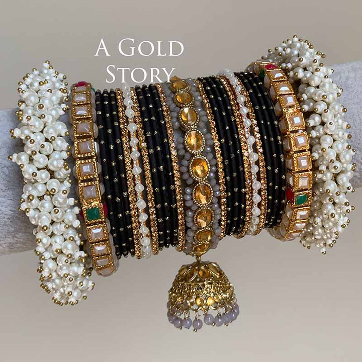 ANABIA BRIDAL BANGLES SET GRAY