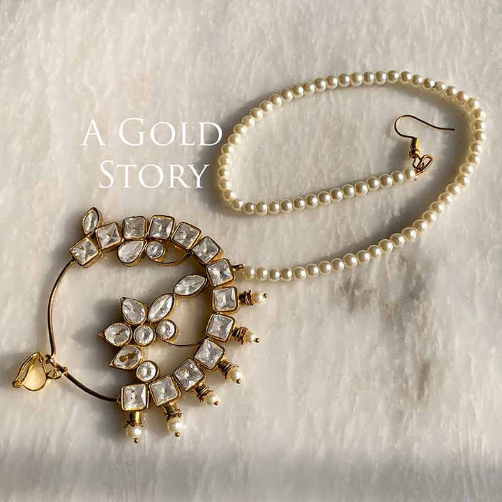 ELEXIS KUNDAN NOSERING PEARL